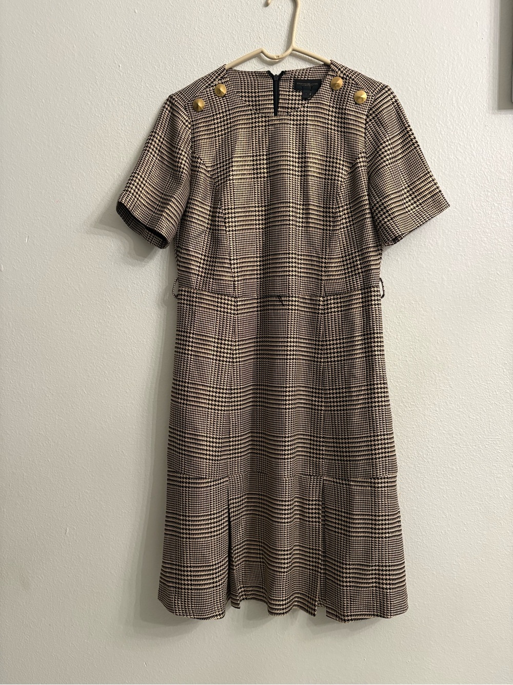 Donna Karan Women's Houndstooth  Short-Sleeve Dress size 6